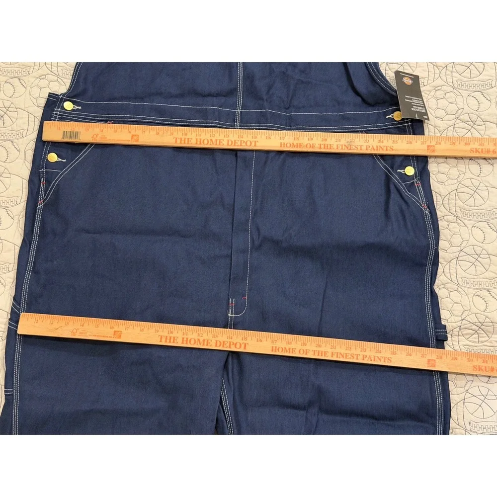 Dickies Indigo Bib Overalls Mens 52x30 Blue NWT Triple Stitch Denim Workwear